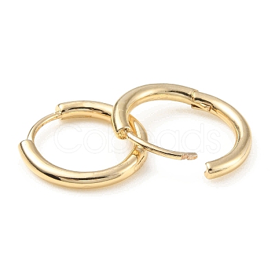 Brass Huggie Hoop Earrings KK-C024-16A-KCG-1