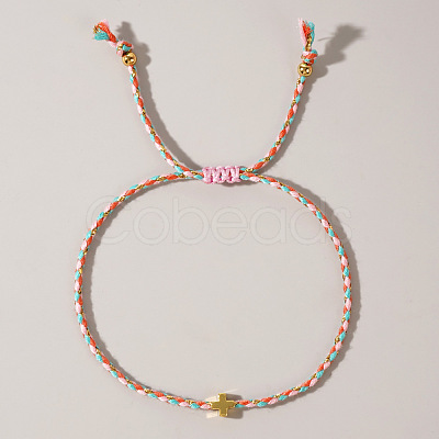 Mother's Day Adjustable Brass Bead Braided Bead Bracelets YE2550-6-1