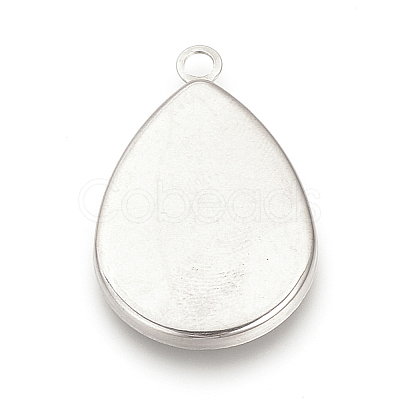 Tarnish Resistant 201 Stainless Steel Pendant Cabochon Settings X-STAS-S057-34-1