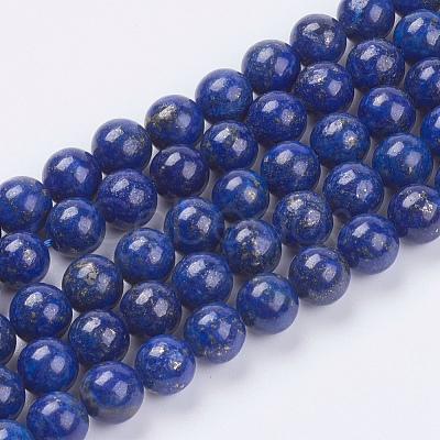 Natural Lapis Lazuli(Filled Color Glue) Beads Strands X-G-K269-02-8mm-1