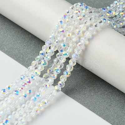 Electroplated Glass Beads Strands EGLA-P055-01B-AB01-1
