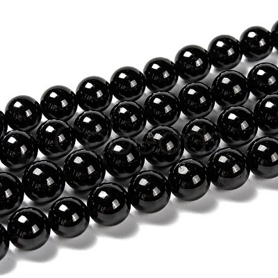 Grade A Natural Tourmaline Round Bead Strands G-L417-10-8mm-1