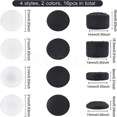 Olycraft 2Set 2 Colors Silicone Replacement Gamepad Button Keycap Set AJEW-OC0002-81B-1