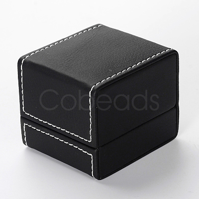 Rectangle Imitation Leather Ring Boxes LBOX-F001-04-1