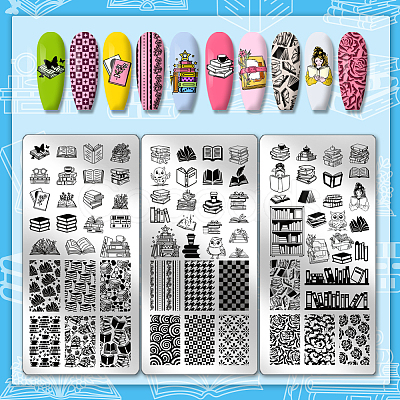 Stainless Steel DIY Nail Art Templates MRMJ-WH0092-098-1