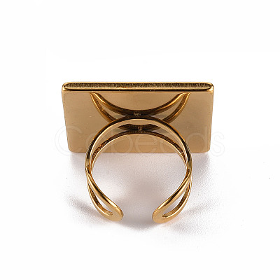 201 Stainless Steel Cuff Pad Ring Settings STAS-S080-041G-G-1