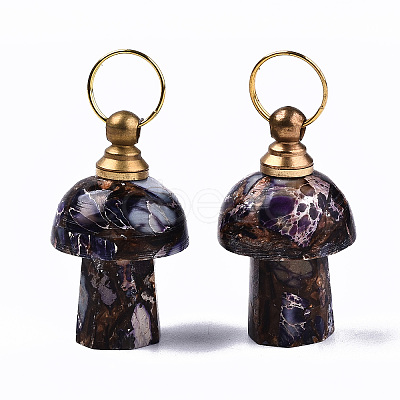 Assembled Synthetic Bronzite and Imperial Jasper Openable Perfume Bottle Pendants LS-G-S366-057E-1