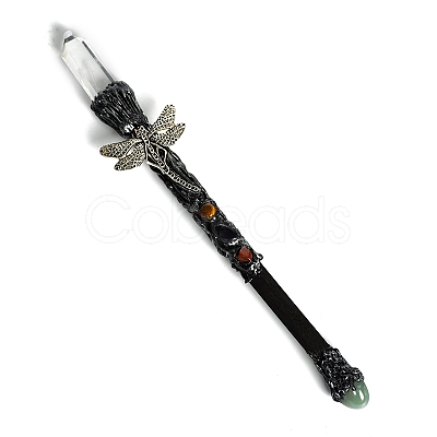 Natural Quartz Crystal & Green Aventurine Magic Wand PW-WG28233-08-1