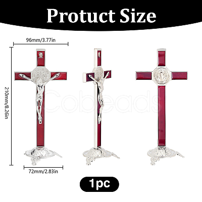 Alloy Enamel Saint Benedict Crucifix Display Decorations AJEW-WH0752-416B-1