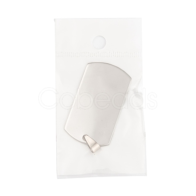 Non-Tarnish 201 Stainless Steel Rounded Rectangle Mirror Polished Finish Stamping Blank Tag Pendants STAS-S030-03-1