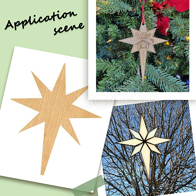 40Pcs Unfinished Wooden Star Pendants Set for Painting Arts WOOD-SP0001-43-1