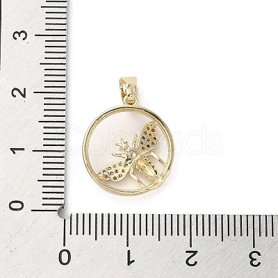 Brass Micro Pave Clear Cubic Zirconia Pendants KK-M275-14G-1