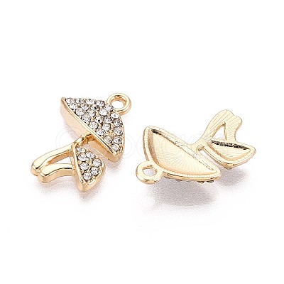 Rack Plating Alloy Rhinestone Pendants PALLOY-T091-27A-G-1