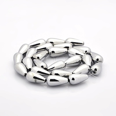 Non-magnetic Synthetic Hematite Teardrop Beads Strands G-M072-02-1