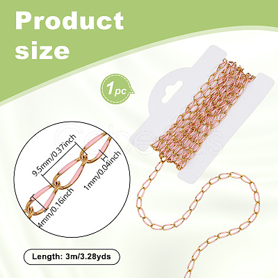 Stainless Steel Enamel Curb Chains CHS-WH0009-07G-03-1