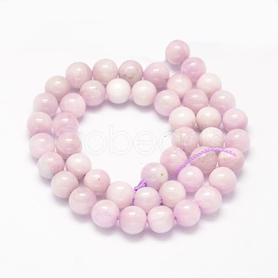 Round Natural Kunzite Beads Strands G-K068-26-10mm-1