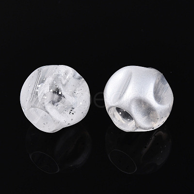 Transparent Acrylic and Glitter Powder Beads TACR-T028-66B-1