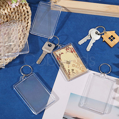 24 Bags Acrylic & Iron Photo Frame Keychains AJEW-GL0003-43-1