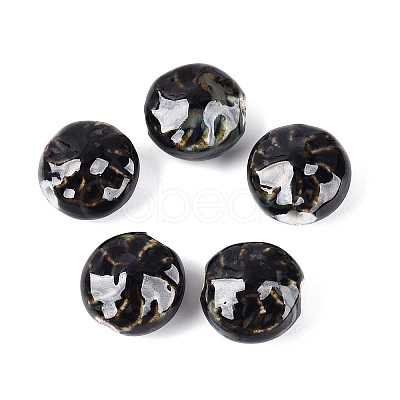 Windmill Spiral Pattern Vintage Handmade Porcelain Beads PORC-N013-19-10-1