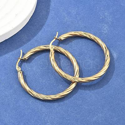 304 Stainless Steel Hoop Earrings X-EJEW-H322-17G-1