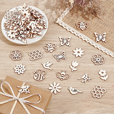 150Pcs Unfinished Wood Cutouts DIY-GO0002-73-1