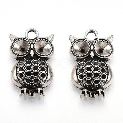 Tibetan Style Alloy Pendant Rhinestone Settings PALLOY-T075-182AS-1