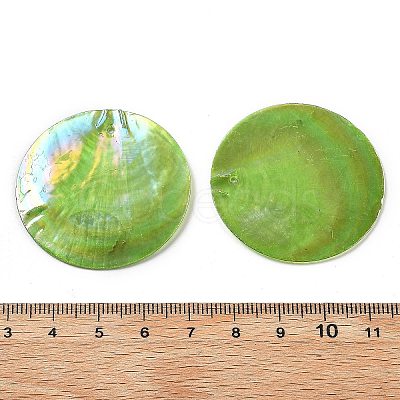 Spray Painted Natural Capiz Shell Pendants X-SSHEL-Z002-01A-1