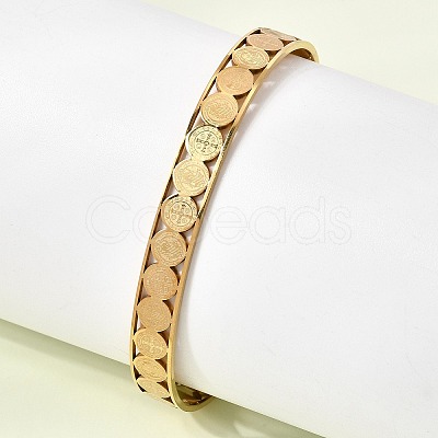 201 Stainless Steel Open Cuff Bangles for Women BJEW-Z162-01G-1