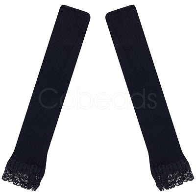 1 Pair Acrylic Fibers Long Mesh Lace Gloves AJEW-CN0006-67B-1