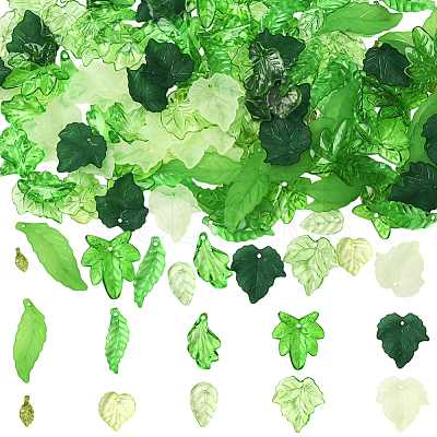 300Pcs 10 Styles Transparent Acrylic Pendants OACR-SC0002-48-1