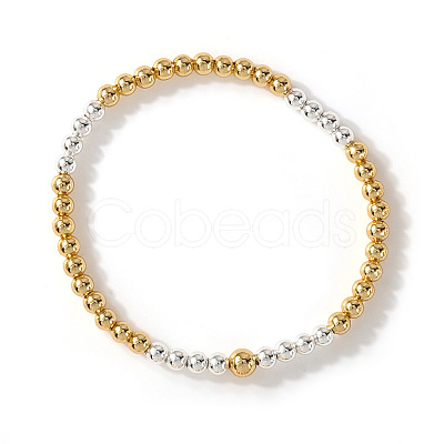 Brass Round Beads Stretch Bracelets for Women HH7054-6-1