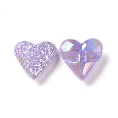Rainbow Iridescent Plating Acrylic Beads OACR-A010-04B-1