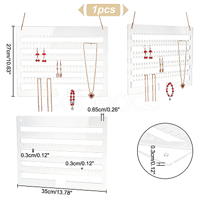 Transparent Acrylic Wall-Mounted Earring Display Stands EDIS-WH0030-11-1