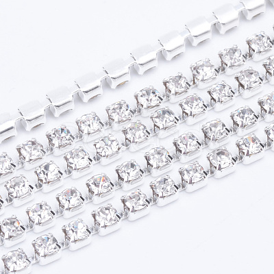 Brass Rhinestone Strass Chains CHC-T003-SS18-01S-1