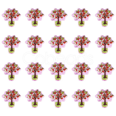20pCS Printed Opaque Acrylic Beads OACR-TA0004-75B-1