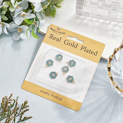 6Pcs Brass Enamel Charms KK-BBC0020-70-1