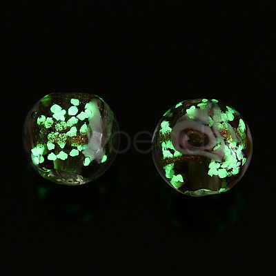 Luminous Handmade Gold Sand Lampwork Beads LAMP-T021-03B-1