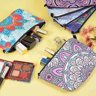 6Pcs 6 Colors Polyester Tarp Zip Cosmetic Pouches ABAG-SZ0001-25-1