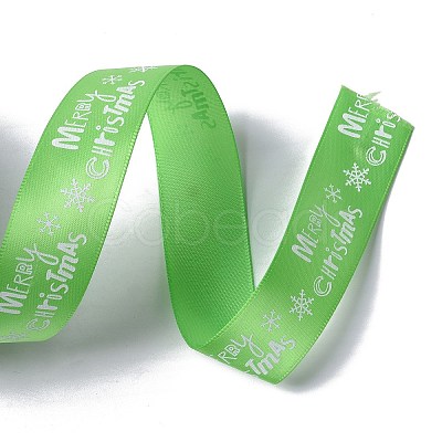 25 Yards Christmas Theme Printed Polyester Ribbon OCOR-C004-02B-1