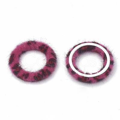 Faux Mink Fur Covered Linking Rings WOVE-N009-02F-1