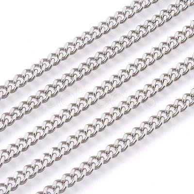 Tarnish Resistant 201 Stainless Steel Curb Chains CHS-L017-22F-1