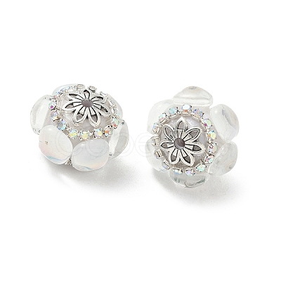 Acrylic Rhinestone Rondelle Beads CLAY-NH0003-02AS-07-1