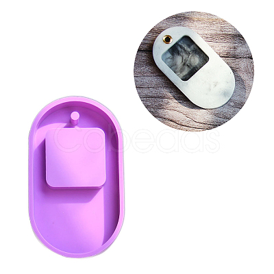 DIY Oval Pendant Silicone Molds LS-AJEW-A034-01-1