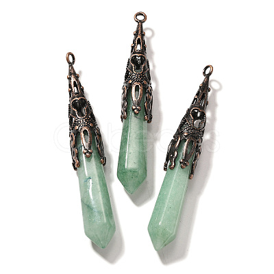 Natural Green Aventurine Pointed Big Pendants G-P560-02R-10-1