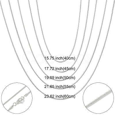 Brass Round Snake Chain Necklace with Lobster Claw Clasps MAK-YW0001-14A-1
