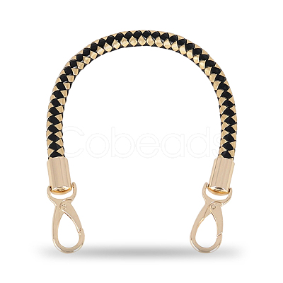 CutHollow 2Pcs Braided Round PU Leather Bag Straps Bag Handles FIND-CL0001-02C-1