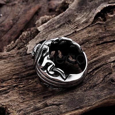 Punk Rock Style Men's 316L Surgical Stainless Steel Skull Rings RJEW-BB06632-11-1