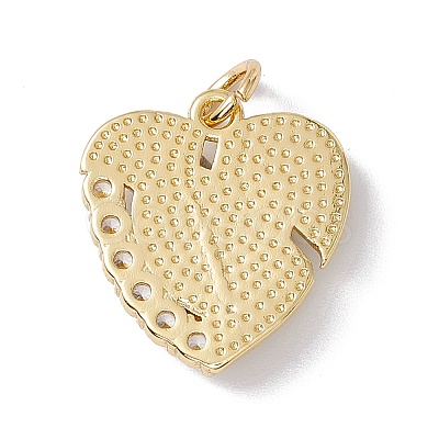 Brass Micro Pave Clear Cubic Zirconia Pendants KK-I692-02G-08-1
