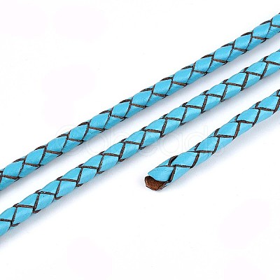 Hollow Braided Cowhide Leather Cord NWIR-ZX002-01A-1
