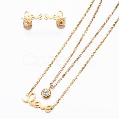 304 Stainless Steel Jewelry Sets SJEW-H095-18G-1